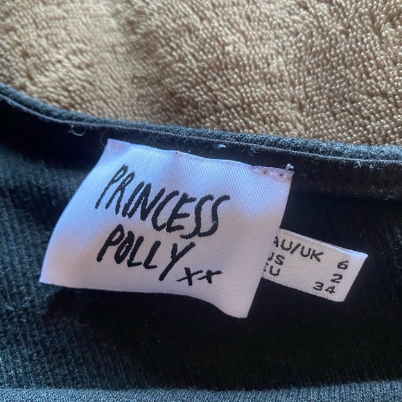 Princess Polly one sleeve black crop top - Picture 3 of 3